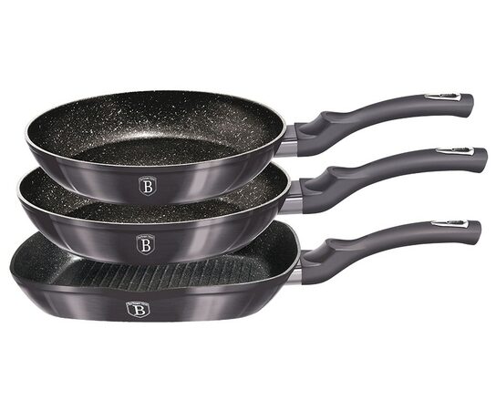 BERLINGERHAUS Sada pánví s mramorovým povrchem 3 ks Carbon PRO Line BH-6904