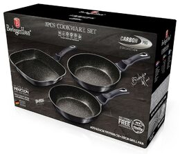 BERLINGERHAUS Sada pánví s mramorovým povrchem 3 ks Carbon PRO Line BH-6904