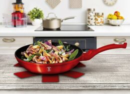 BERLINGERHAUS Sada pánví s mramorovým povrchem 3 ks Burgundy Metallic Line gril BH-1289