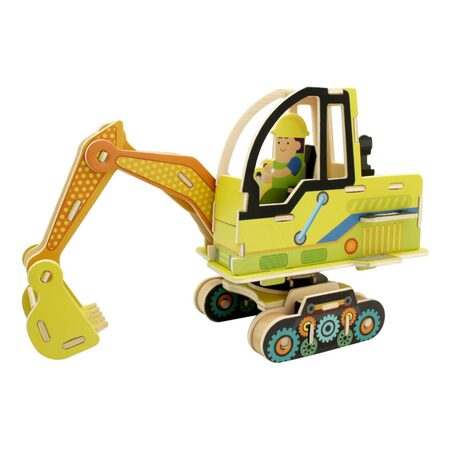 RoboTime dřevěná skládačka Bagr