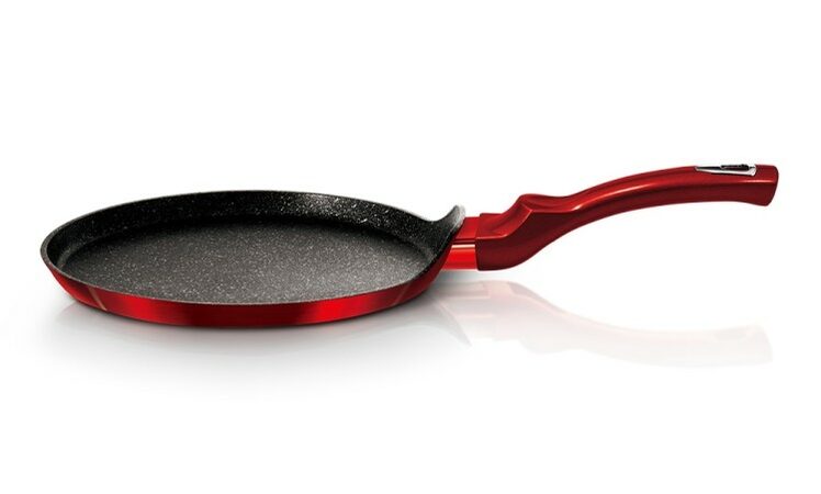 BERLINGERHAUS Pánev na palačinky s mramorovým povrchem 25 cm Black Burgundy Metallic Line BH-1666