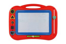 Magnetická tabulka barevná + razítka 5ks plast 43x30cm v krabici