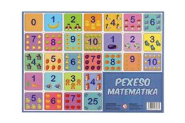 Pexeso Matematika papírové společenská hra 32 obrázkových dvojic 24,5x34,5cm