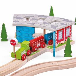 Bigjigs Rail Trojité depo s vraty