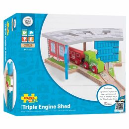 Bigjigs Rail Trojité depo s vraty - poškozený obal