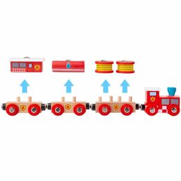 Bigjigs Rail Hasičský vlak + 3 koleje