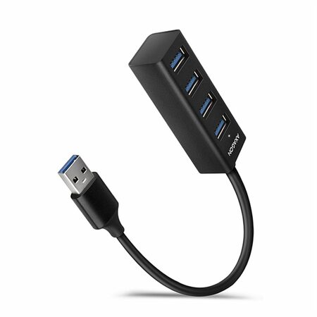 USB hub AXAGON HUE-M1A 4x USB 3.2 Gen 1 MINI hub, kovový, kabel USB-A 20cm