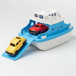 Green Toys Trajekt modro-bílý s autíčky