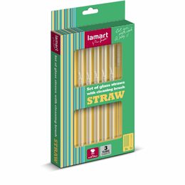 LT7055 BRČKA SKLO SET 6KS STRAW LAMART