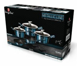 BERLINGERHAUS Sada nádobí s mramorovým povrchem 10 ks Aquamarine Metallic Line BH-1884