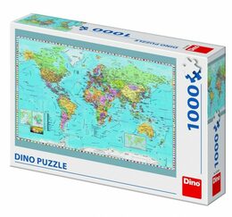 Puzzle Dino Politická mapa světa 66x47cm 1000 dílků v krabici 32x23x7cm