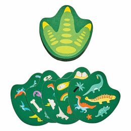 Petit Collage Karetní hra dinosauři poškozená kovová krabička