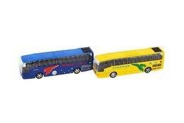 Autobus kov/plast 16cm na zpětné natažení 4barvy na bat. se zvukem v krabičce 19x8x5,5cm 24ks v boxu