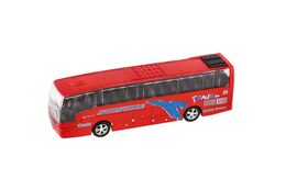 Autobus kov/plast 16cm na zpětné natažení 4barvy na bat. se zvukem v krabičce 19x8x5,5cm 24ks v boxu