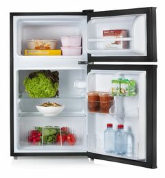 Lednice s mrazákem nahoře - černá  - Primo PR107FR, Objem chladničky: 61 l