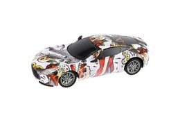 Auto závodní RC graffiti plast 23cm 27MHz na dálk. ovl. na baterie se světlem 2 barvy v krab. 29x9