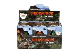 Vejce líhnoucí a rostoucí dinosaurus plast 2 barvy v krabičce 10x15cm  6ks v boxu