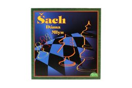 Šachy+dáma+mlýn společenská hra v krabici 22x23x2cm SK verze