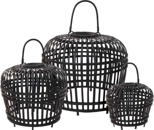 HOMESTYLING Stínidlo na lampu bambus HOMESTYLING černá 60 cm KO-J11301620L