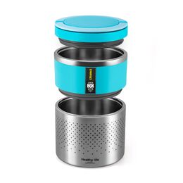Promis TM-160 blue Lunchbox dvojdílný - 1,6L, plastový, uzavíratelný, modrý