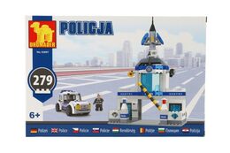 Stavebnice Dromader Policie Stanice+Auto 279ks v krabici 32x22x5cm