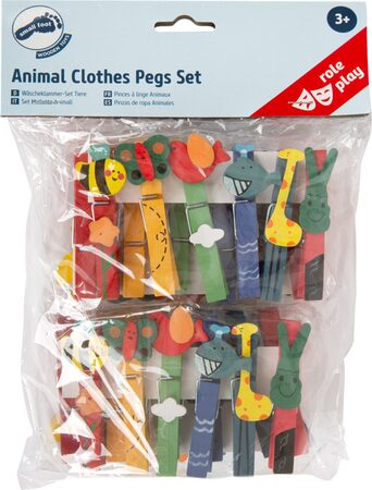 small foot Dřevěné dekorativní kolíčky na prádlo zvířata 24 ks