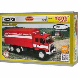 Stavebnice Monti 74 Tatra 815 hasiči ČR 1:48 v krabici 22x15x6cm