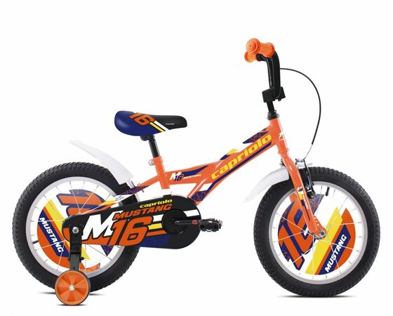 Dětské jízdní kolo Capriolo BMX 16"HT MUSTANG oranžovo-modro-černé