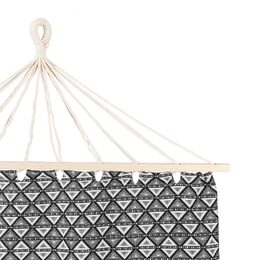 Spokey ZUNI Bavlněná houpací síť s výztuhou, černo-bílá