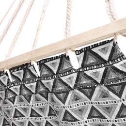 Spokey ZUNI Bavlněná houpací síť s výztuhou, černo-bílá