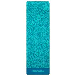 Spokey MANDALA podložka na cvičení tyrkysová 4 mm, vč. popruhu, 180 x 60 cm