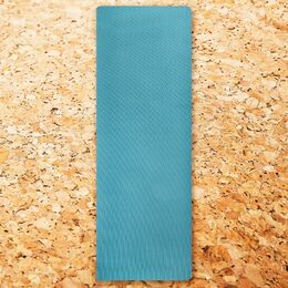 Spokey SAVASANA jóga podložka na cvičení korková, modrá, 4 mm, vč. popruhu