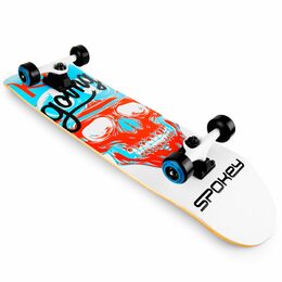 Spokey SKALLE Skateboard 78,7 x 20 cm, ABEC7, bílo-modrý