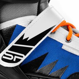 Spokey TONY Kolečkové brusle, černo-modro-oranžové, ABEC7 Carbon, vel. 38-42, černá kolečka