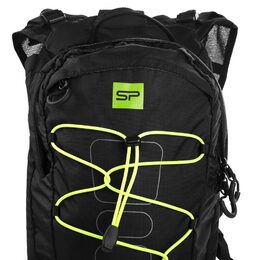 Spokey DEW Sportovní, cyklistický a běžecký batoh 15 l, černý s žluto-zelenými d