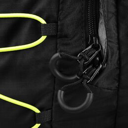 Spokey DEW Sportovní, cyklistický a běžecký batoh 15 l, černý s žluto-zelenými d
