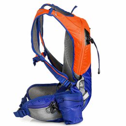 Spokey SPRINTER Sportovní, cyklistický a běžecký batoh 5 l, oranžovo/modrý, vodě