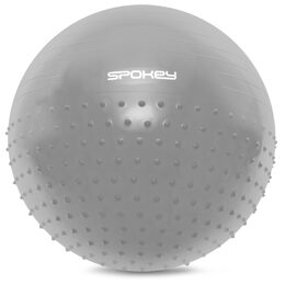 Spokey HALF FIT Gymnastický míč 2v1 masážní, 55 cm včetně pumpičky, šedý