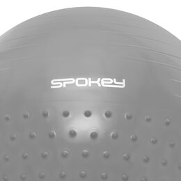 Spokey HALF FIT Gymnastický míč 2v1 masážní, 55 cm včetně pumpičky, šedý