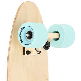 Spokey WOO-FISH Dřevěný pennyboard 56 x 15 cm, ABEC7, světle modrý