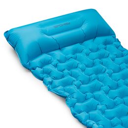 Spokey AIR BED PILLOW BIG Nafukovací matrace s polštářkem 213x62x6 cm, modrá