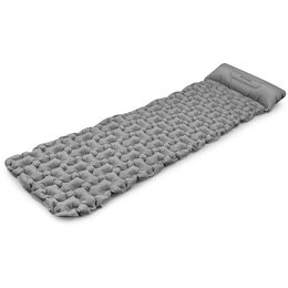 Spokey AIR BED PILLOW BIG Nafukovací matrace s polštářkem 213x62x6 cm, šedá