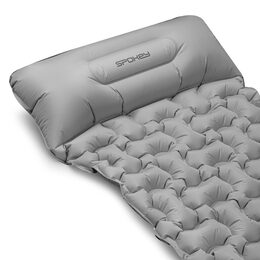 Spokey AIR BED PILLOW BIG Nafukovací matrace s polštářkem 213x62x6 cm, šedá