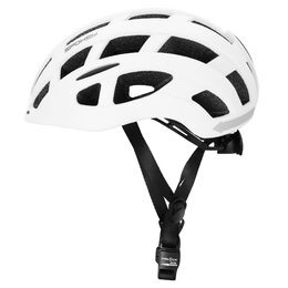 Spokey POINTER PRO Cyklistická přilba pro dospělé s LED blikačkou a blinkry, 55-58 cm, bílá