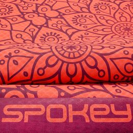 Spokey MANDALA podložka na cvičení lososová 4 mm, vč. popruhu, 180 x 60 cm