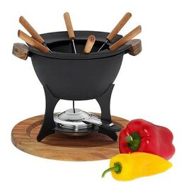 KELA Fondue set COUNTRY 11-dílný litina / dřevo KL-16644