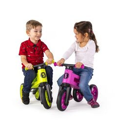 Odrážedlo FUNNY WHEELS Rider SuperSport zelené 2v1+popruh, výš. sedla 28/30cm nos. 25kg 18m+ v sáčku