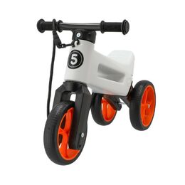 Odrážedlo FUNNY WHEELS Rider SuperSport bílé/oranž. 2v1+popruh,výš.sedla28/30cm nos.25kg 18m+v sáčku