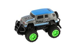 Teddies Auto RC policie terénní plast 16cm na baterie v krabici 19x14x13cm