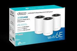 WiFi router TP-Link Deco XE75(3-pack) AXE5400, WiFi 6E, 3x GLAN, / 574Mbps 2,4GHz/ 2402Mbps 5GHz/ 2402 6GHz